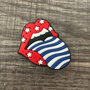 Red White and Blue Rolling Stones Logo CROCS Jibbitz Shoe Charm 5/$20